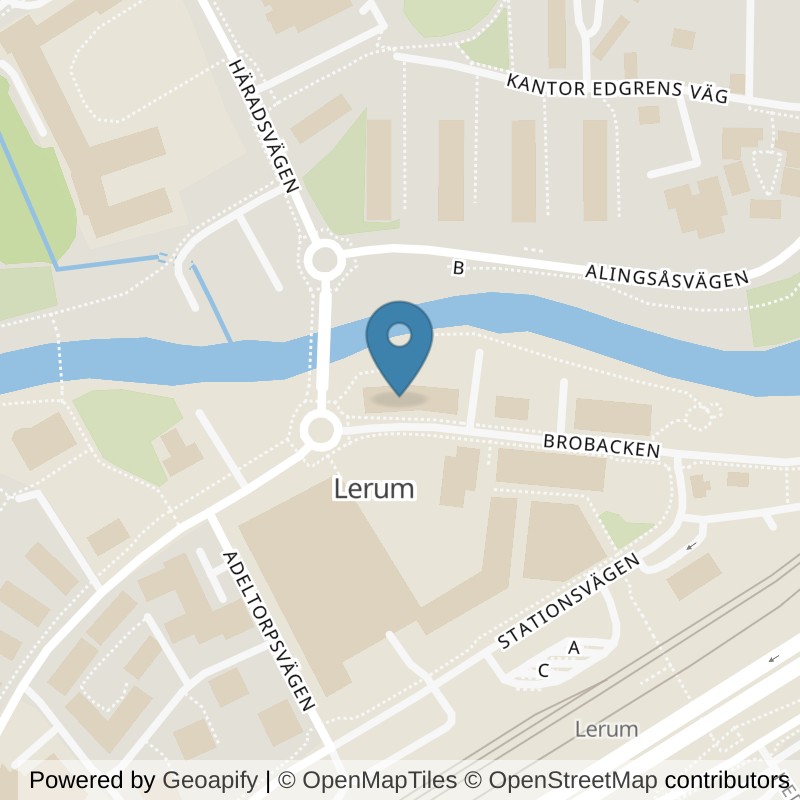 Map: location of STC Lerum Centrum in Lerum