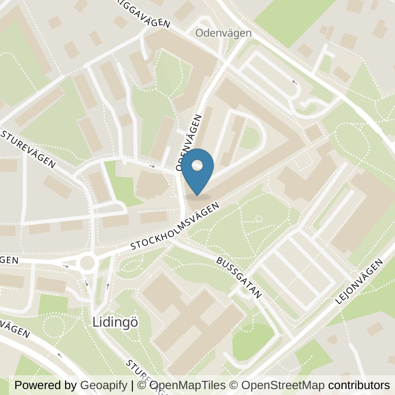 Map: location of STC Lidingö Centrum in Lidingö