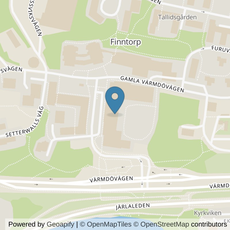Map: location of STC Nacka Finntorp in Nacka