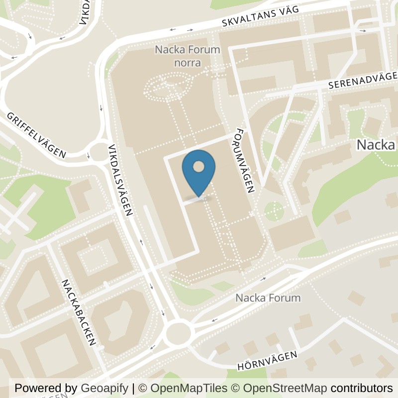 Map: location of STC Nacka Forum in Nacka