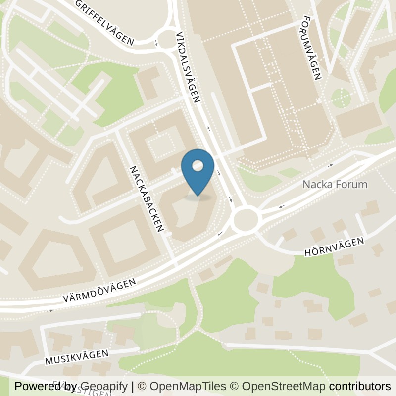 Map: location of STC Nacka Granithöjden in Nacka