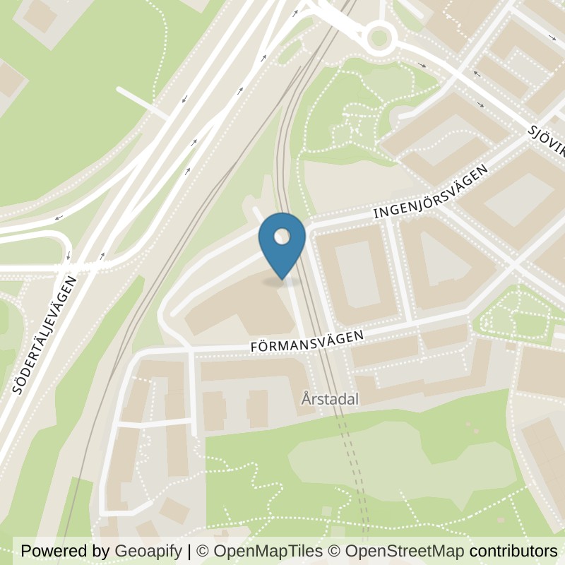 Map: location of STC Årstadal Förmansvägen in Stockholm