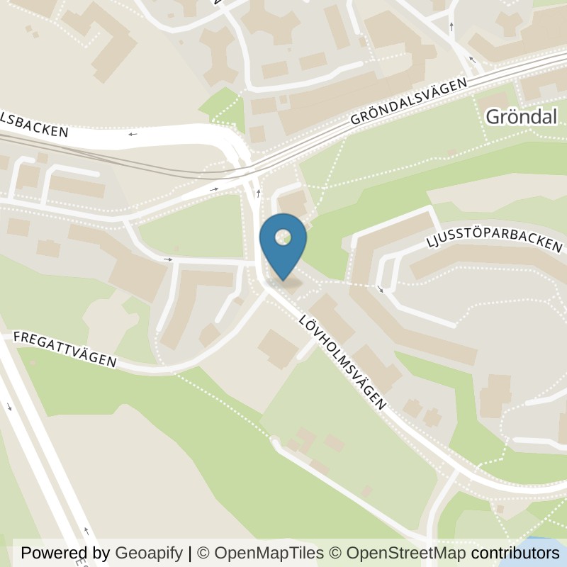 Map: location of STC Gröndals Centrum in Stockholm