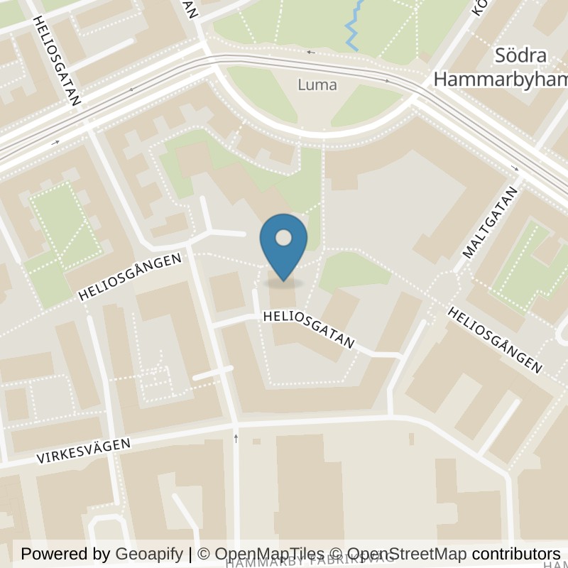 Map: location of STC Hammarby Sjöstad Luma in Stockholm