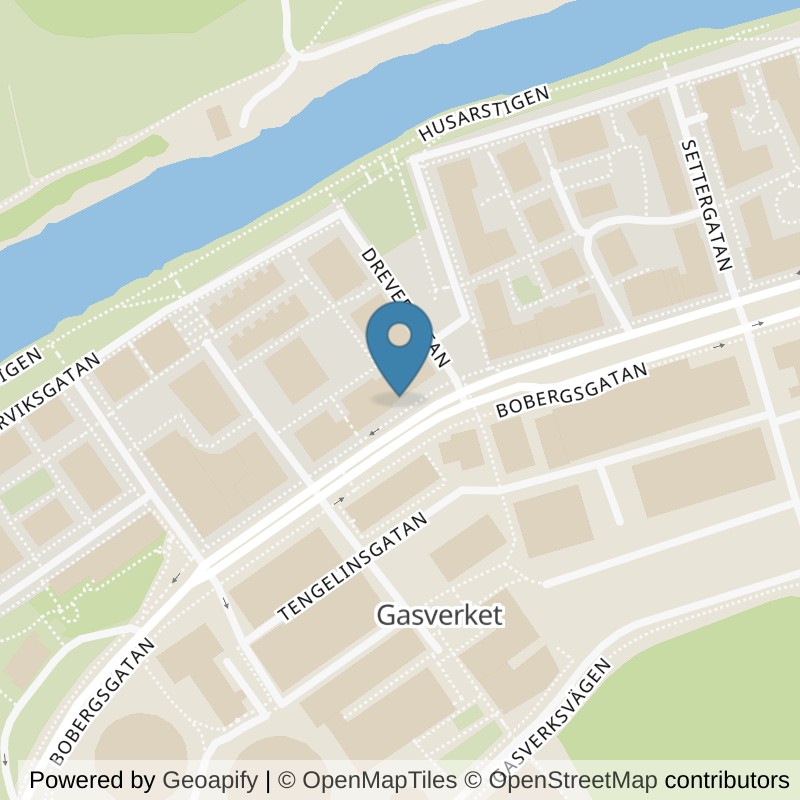 Map: location of STC Norra Djurgårdsstaden Bobergsgatan in Stockholm