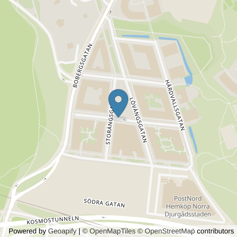 Map: location of STC Norra Djurgårdsstaden Storängstorget in Stockholm