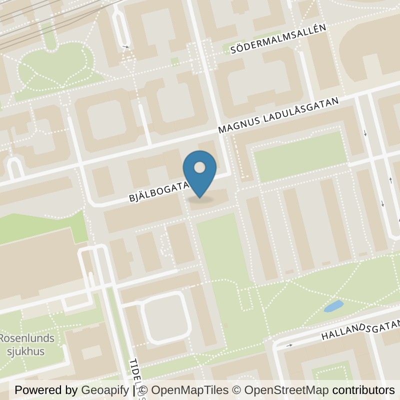 Map: location of STC Rosenlundsparken in Stockholm