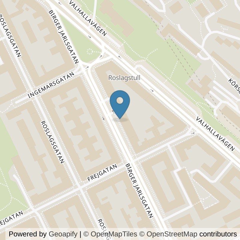 Map: location of STC Vasastan Birger Jarlsgatan in Stockholm