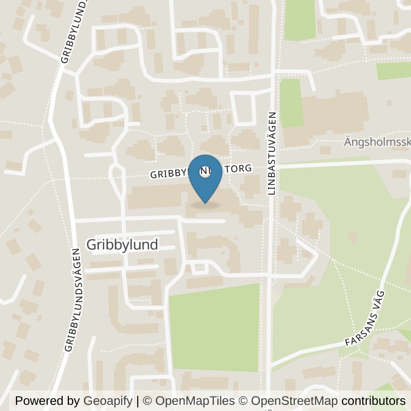 Map: location of STC Täby Gribbylunds Torg in Täby