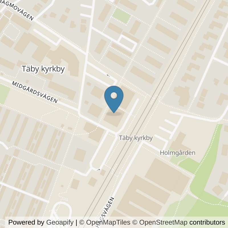 Map: location of STC Täby Kyrkby Midgårdsvägen in Täby