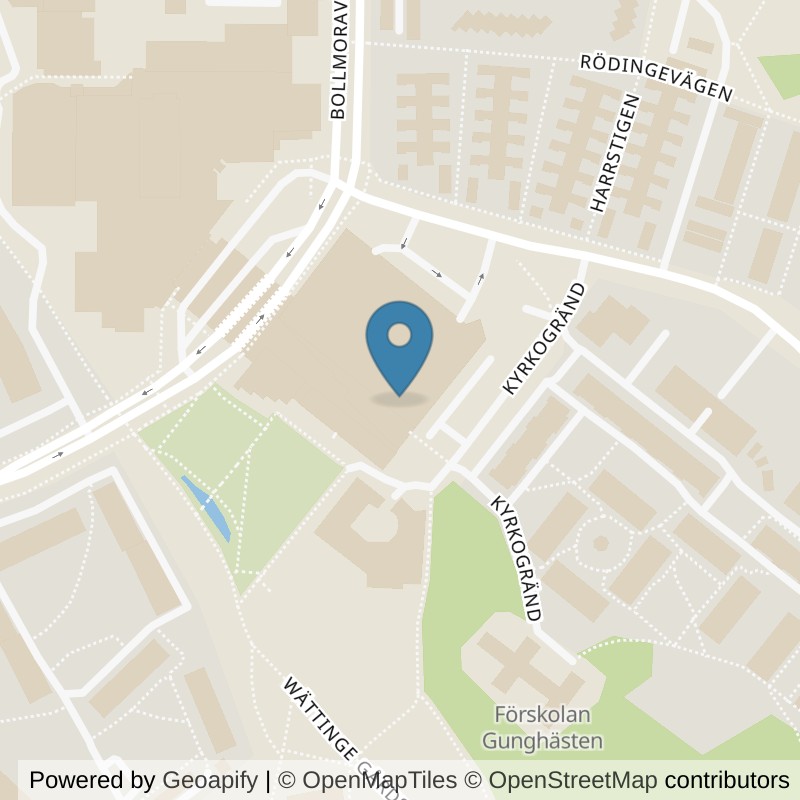 Map: location of STC Tyresö Centrum in Tyresö