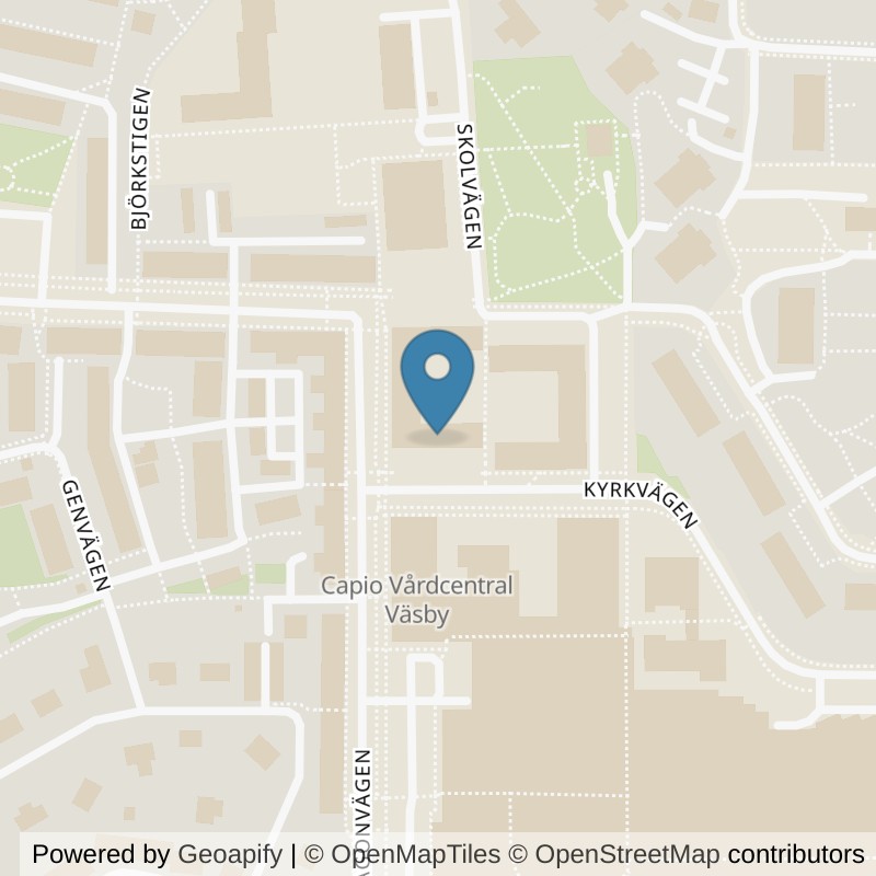 Map: location of STC Upplands Väsby Kyrkvägen in Upplands Väsby