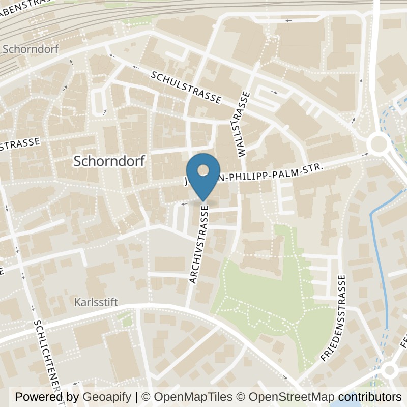 Map: location of TopFit Schorndorf in Schorndorf