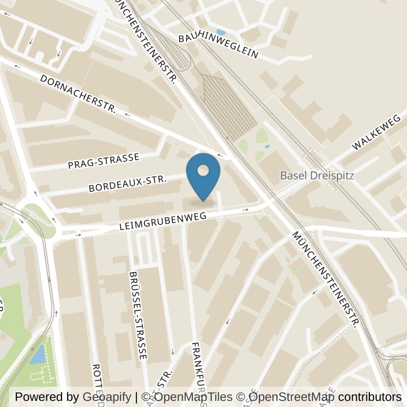 Map: location of update Fitness Basel Dreispitz in Basel