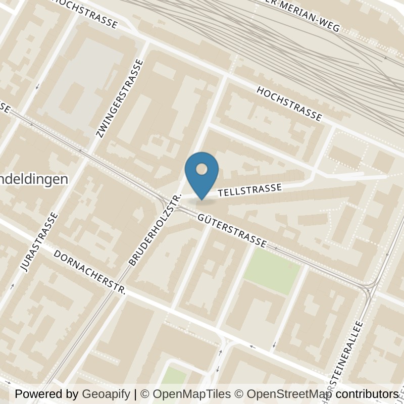 Map: location of update Fitness Basel Gundeli in Basel