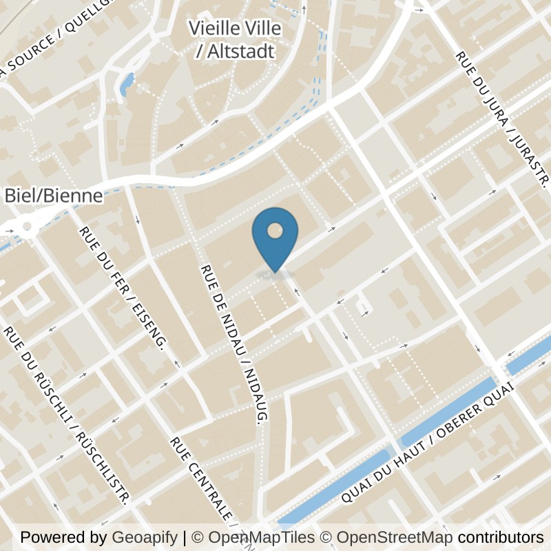 Map: location of update Fitness Biel/Bienne in Biel/Bienne