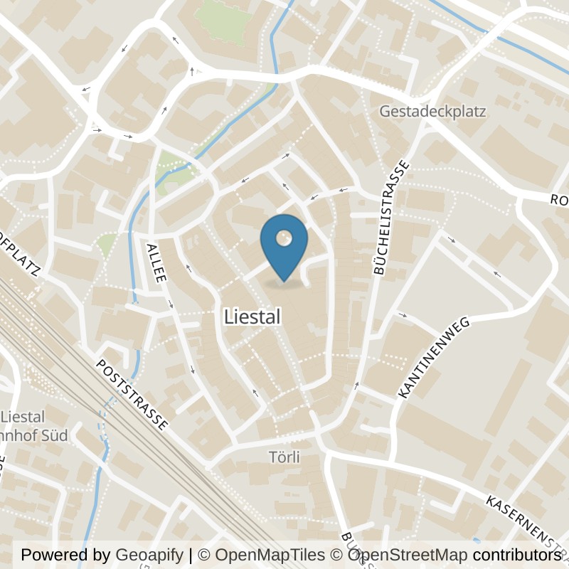 Map: location of update Fitness Liestal in Liestal