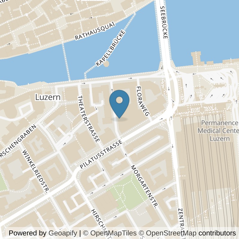 Map: location of update Fitness Luzern Bahnhof in Luzern