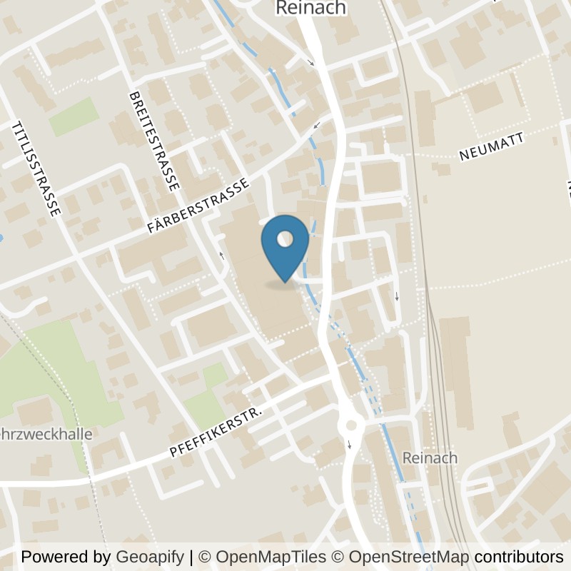 Map: location of update Fitness Reinach AG in Reinach