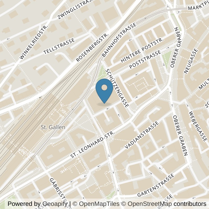 Map: location of update Fitness St. Gallen Bahnhof in St. Gallen