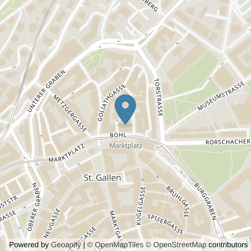 Map: location of update Fitness St. Gallen Central in St. Gallen