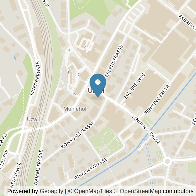 Map: location of update Fitness Uzwil in Uzwil