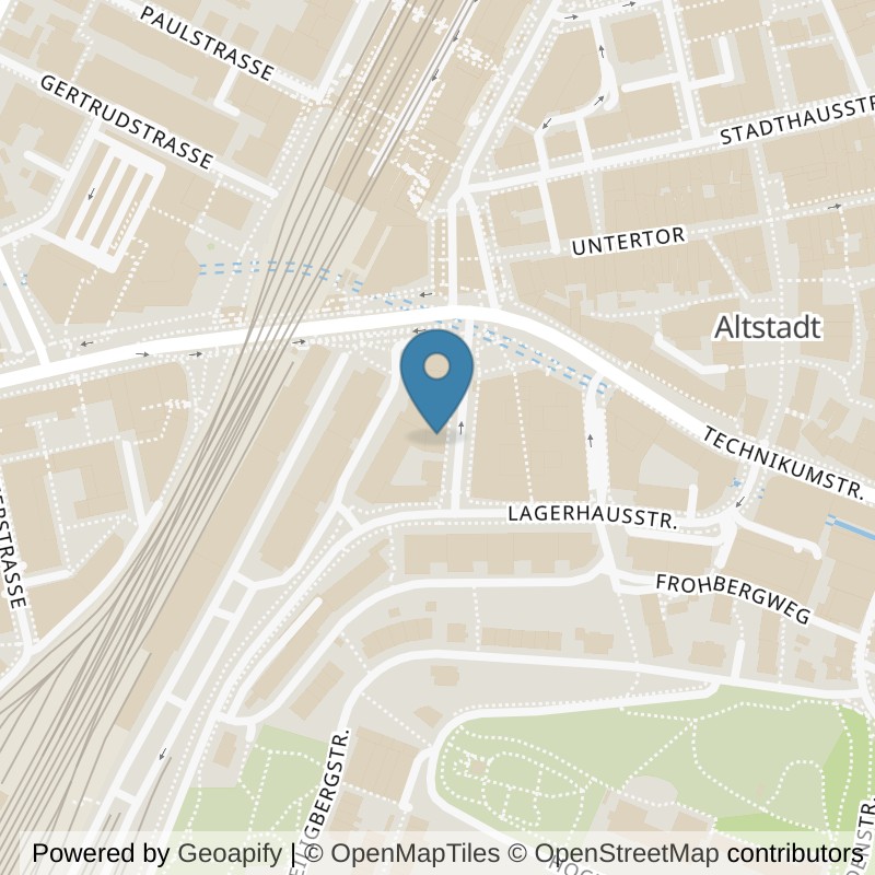 Map: location of update Fitness Winterthur in Winterthur