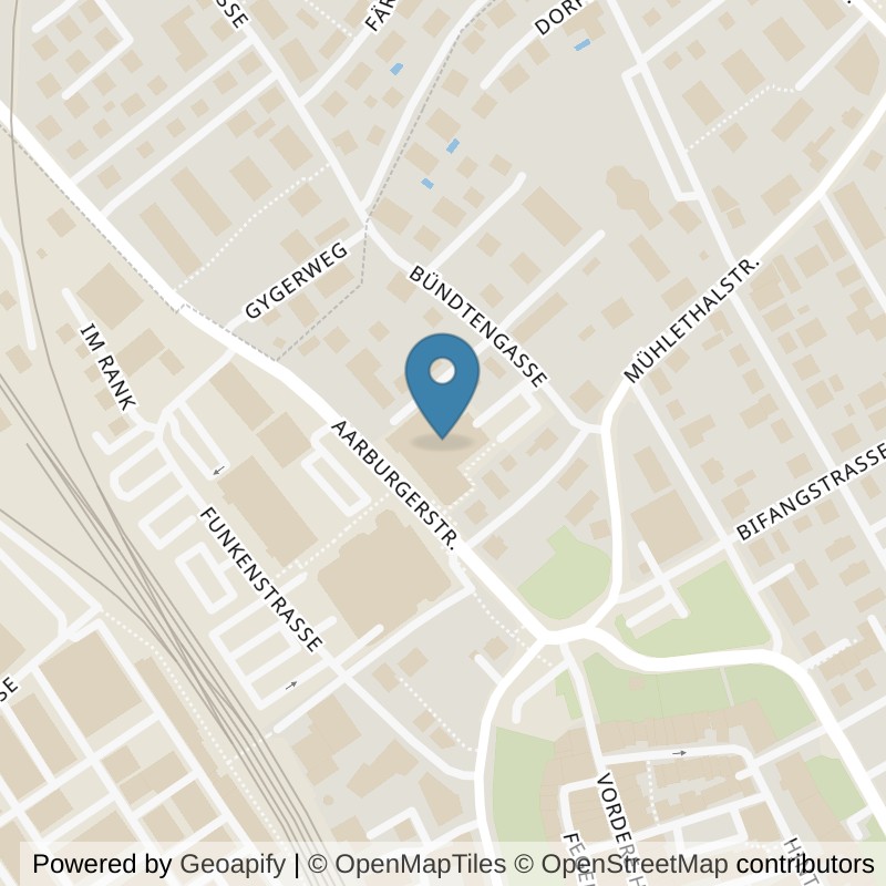 Map: location of update Fitness Zofingen in Zofingen