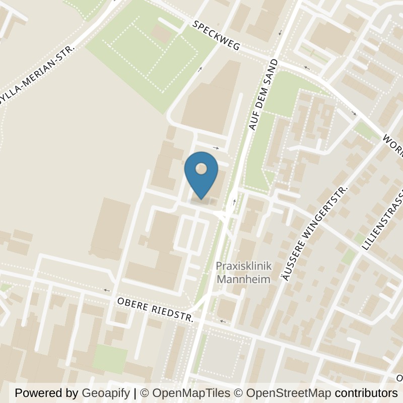 Map: location of Venice Beach Mannheim Käfertal in Mannheim