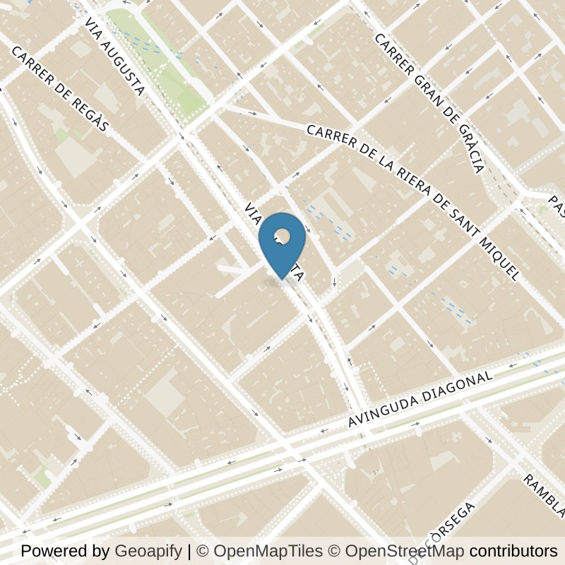 Map: location of VivaGym Barcelona Vía Augusta in Barcelona