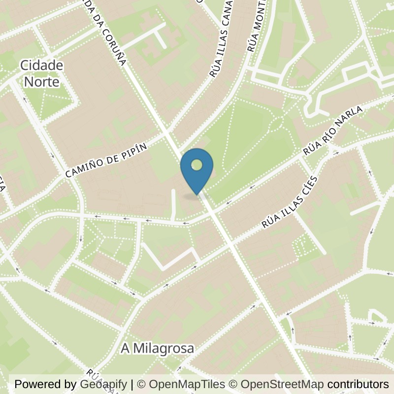 Map: location of VivaGym Lugo Milagrosa in Lugo