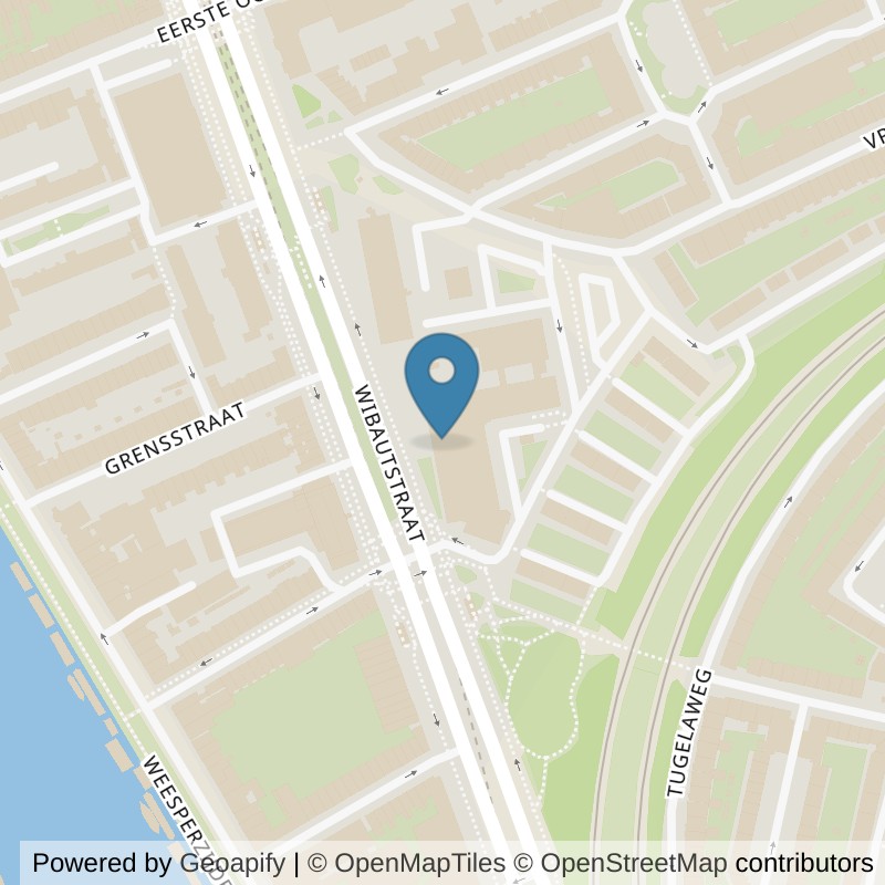 Map: location of Vondelgym Oost in Amsterdam