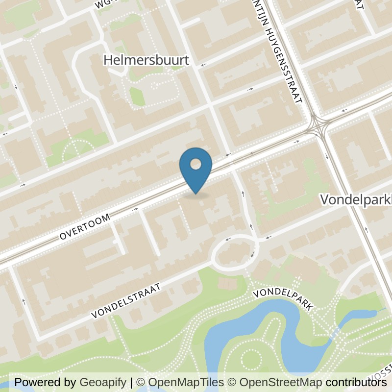 Map: location of Vondelgym West in Amsterdam