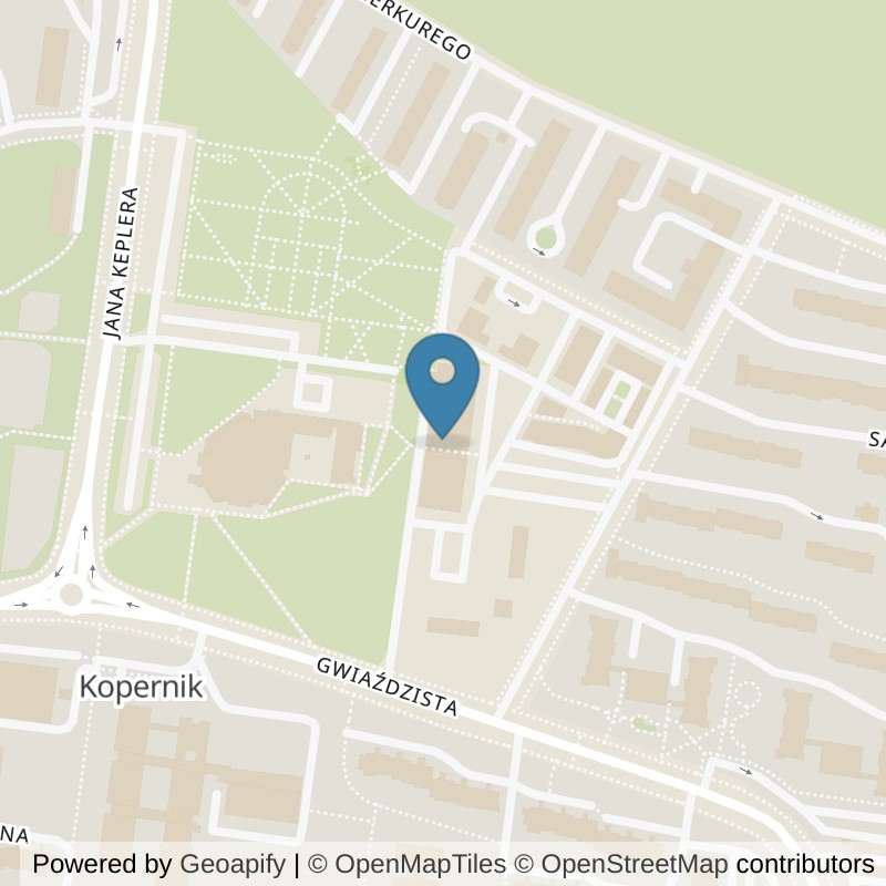 Map: location of Klub fitness i Siłownia Gwiaździsta 24/7 I Well Fitness in Głogów