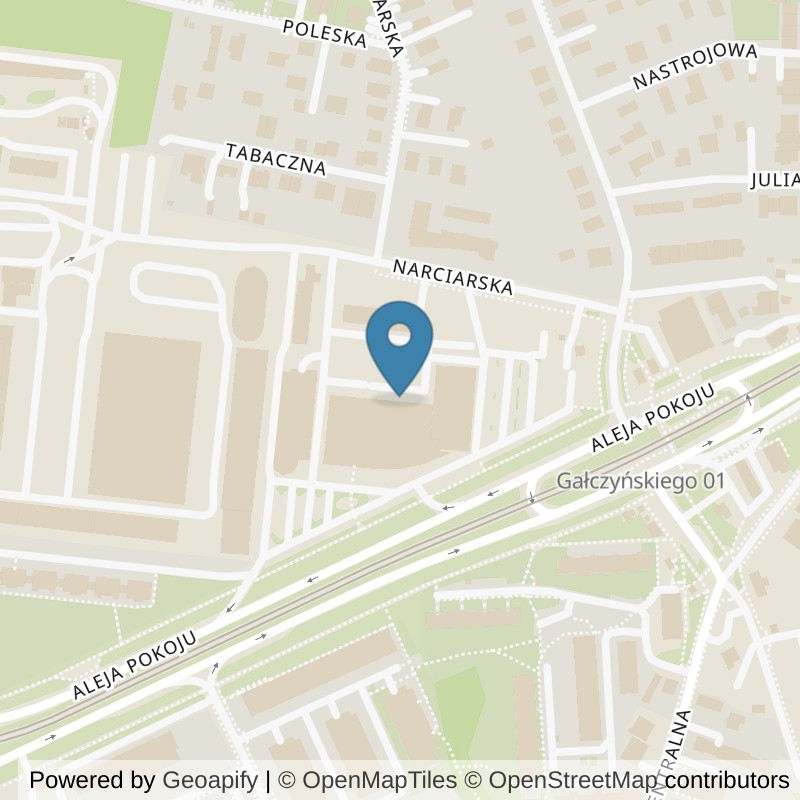 Map: location of Well Fitness Fitness klub i Siłownia Czyżyny Kraków 24/7 in Kraków