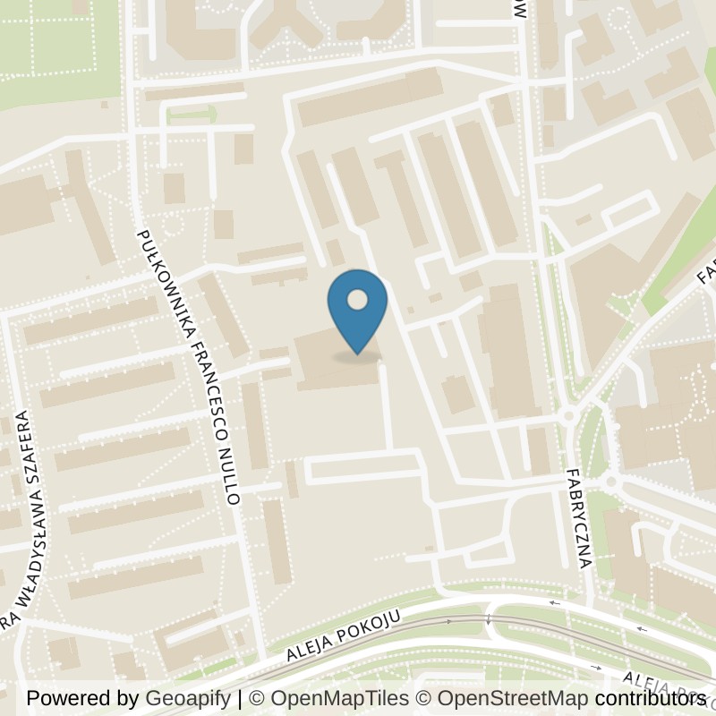 Map: location of Well Fitness Aleja Pokoju (dawniej Fitness Platinium) in Kraków