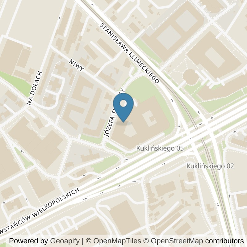 Map: location of Well Fitness Klimeckiego Podgórze (dawniej Fitness Platinium) in Kraków