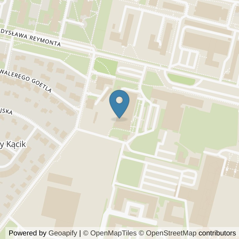 Map: location of Well Fitness Reymonta (dawniej Fitness Platinium) in Kraków