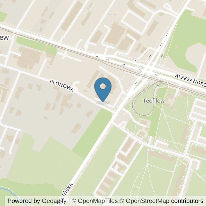 Map: location of Well Fitness i klub fitness Teofilów 24/7 in Łódź