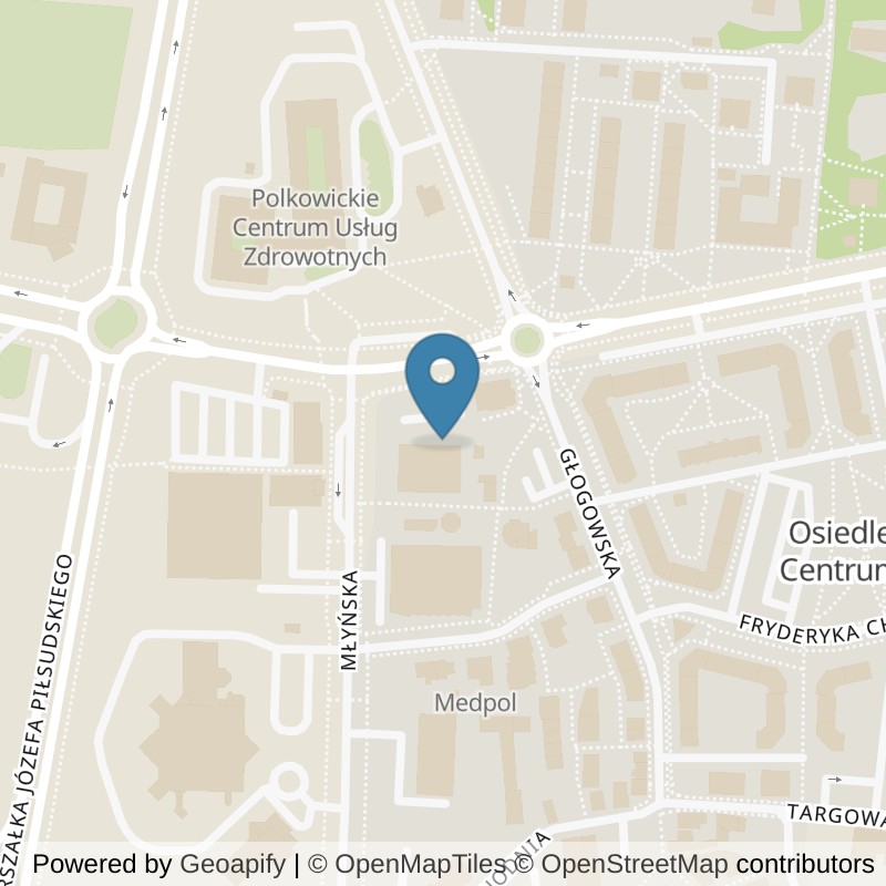 Map: location of Well Fitness Klub fitness i Siłownia Polkowice 24/7 in Polkowice