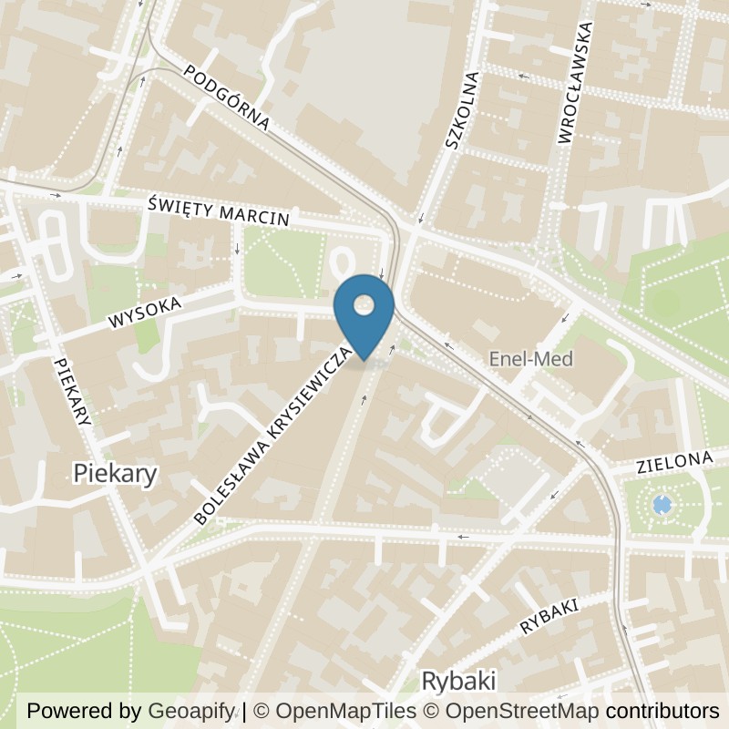 Map: location of Well Fitness Klub fitness i Siłownia Półwiejska 24/7 in Poznań