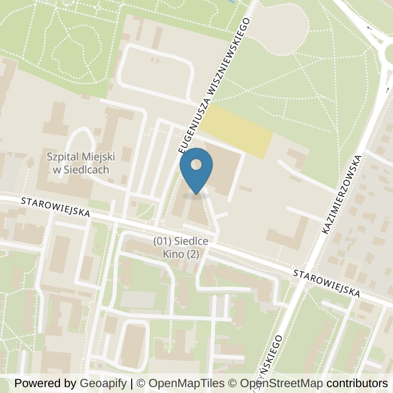 Map: location of Well Fitness Klub fitness i Siłownia Siedlce 24/7 in Siedlce