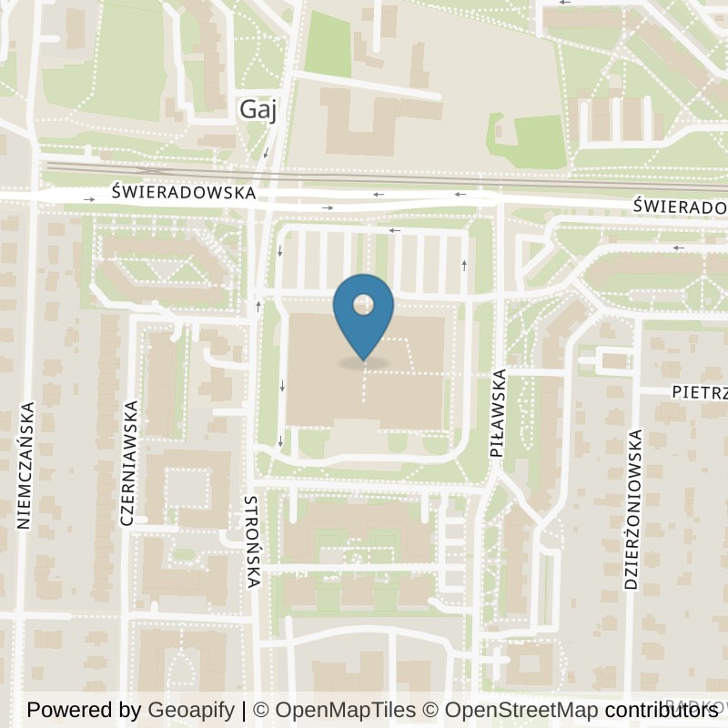 Map: location of Well Fitness i Klub Fitness Ferio Gaj 24/7 in Wrocław