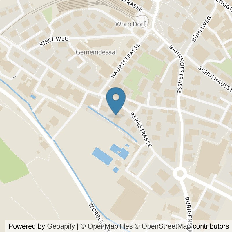 Map: location of Wing Tsun Schule Worb: Selbstverteidigung und Gesundheitstraining in Worb