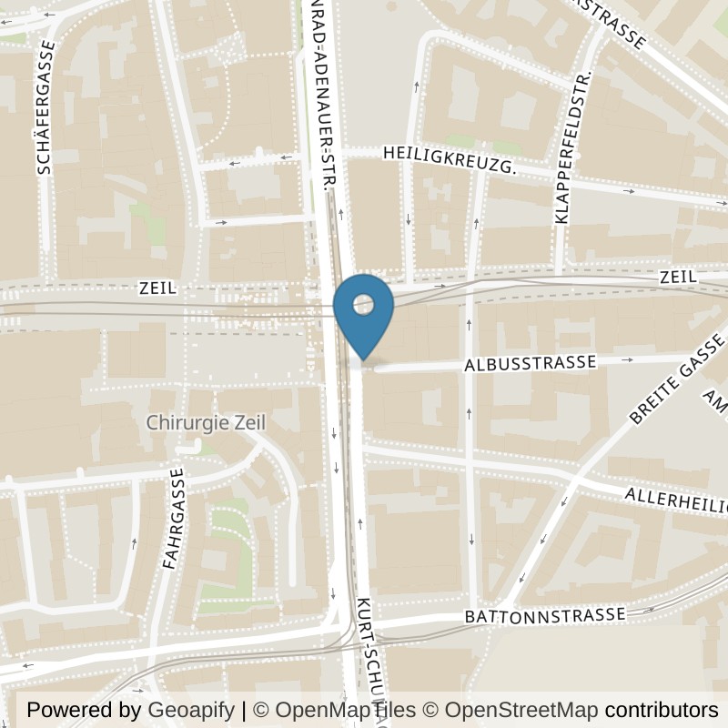 Map: location of XTRAFIT Frankfurt-Zeil in Frankfurt am Main