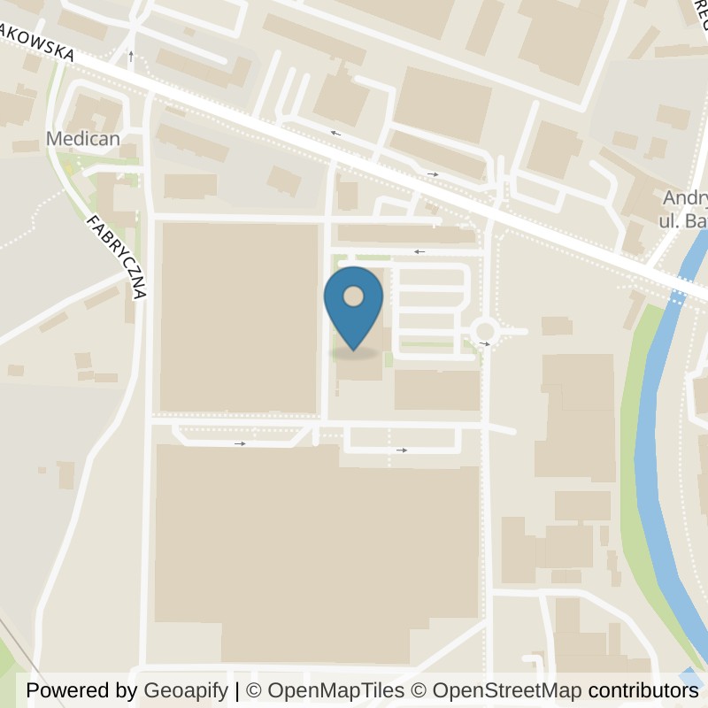 Map: location of Xtreme Fitness Andrychów in Andrychów