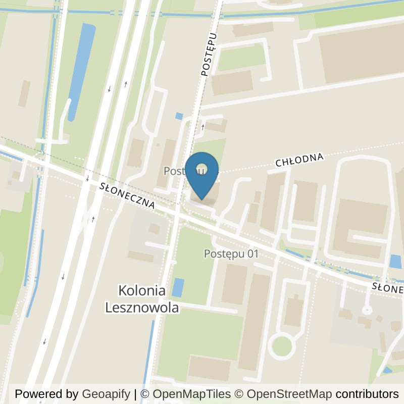 Map: location of Xtreme Fitness Lesznowola in Kolonia Lesznowola