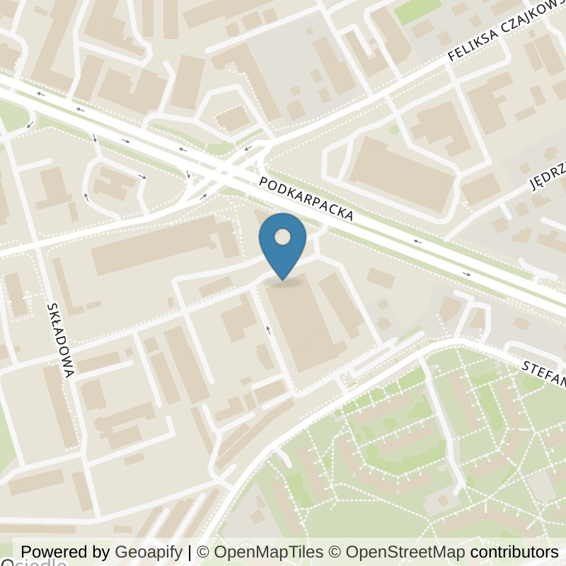 Map: location of Xtreme Fitness Krosno Podkarpacka in Krosno