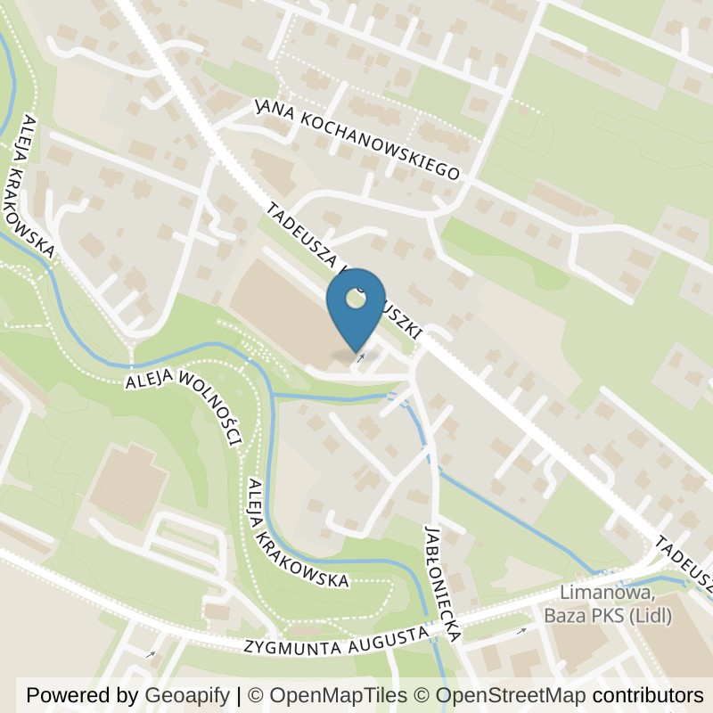Map: location of Xtreme Fitness Limanowa in Limanowa