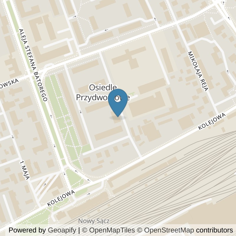 Map: location of Xtreme Fitness Nowy Sącz in Nowy Sącz